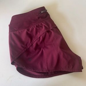 Maroon Lululemon 2.5 Inch Speed Up Shorts